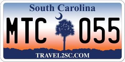 SC license plate MTC055