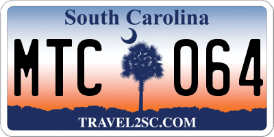 SC license plate MTC064