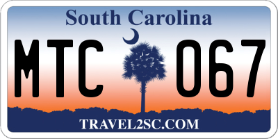 SC license plate MTC067