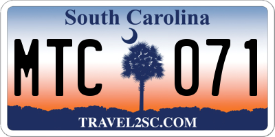 SC license plate MTC071
