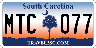 SC license plate MTC077