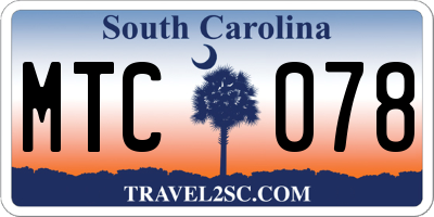 SC license plate MTC078