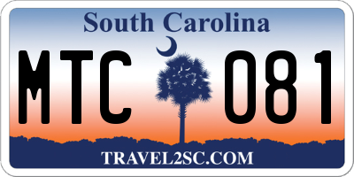 SC license plate MTC081