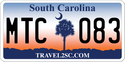 SC license plate MTC083