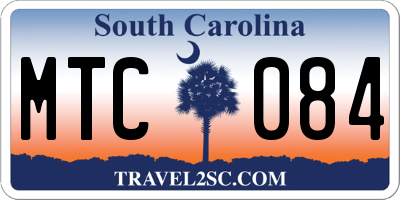 SC license plate MTC084