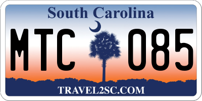 SC license plate MTC085