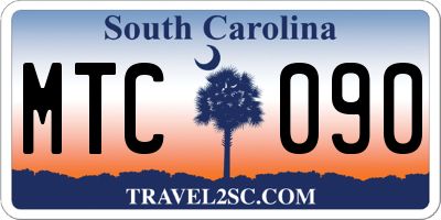SC license plate MTC090