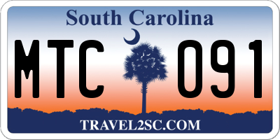 SC license plate MTC091