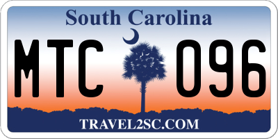 SC license plate MTC096