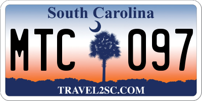 SC license plate MTC097