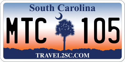 SC license plate MTC105