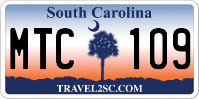 SC license plate MTC109