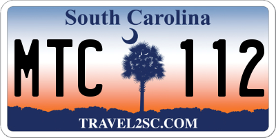 SC license plate MTC112