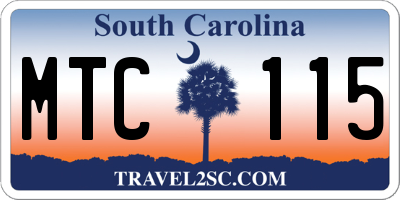SC license plate MTC115