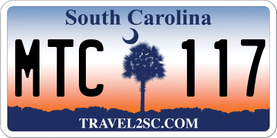 SC license plate MTC117