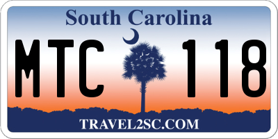 SC license plate MTC118