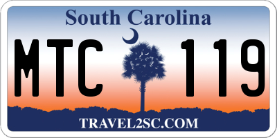 SC license plate MTC119