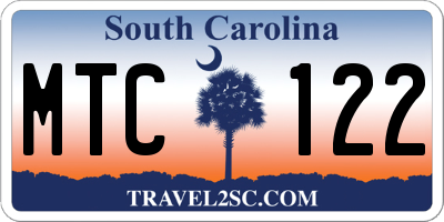 SC license plate MTC122