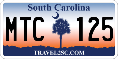 SC license plate MTC125