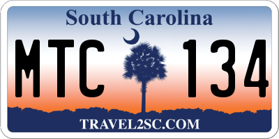 SC license plate MTC134