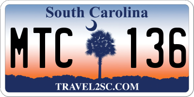 SC license plate MTC136