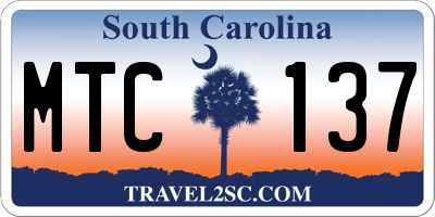 SC license plate MTC137