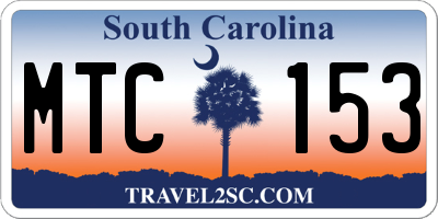 SC license plate MTC153
