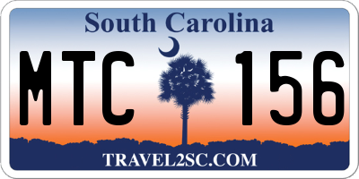 SC license plate MTC156