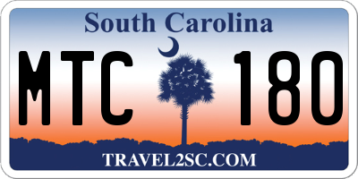 SC license plate MTC180