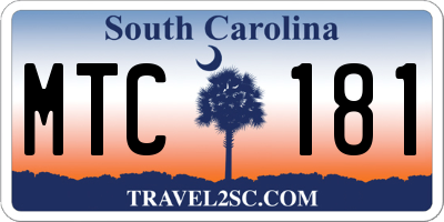 SC license plate MTC181