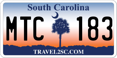 SC license plate MTC183