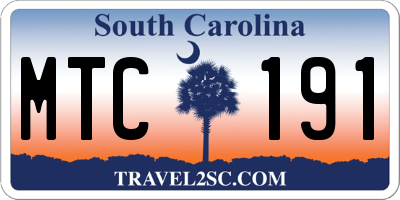 SC license plate MTC191