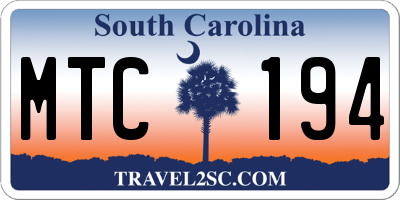 SC license plate MTC194