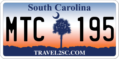 SC license plate MTC195