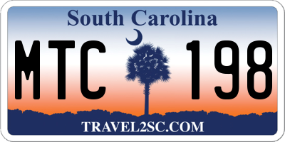 SC license plate MTC198