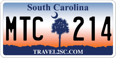 SC license plate MTC214