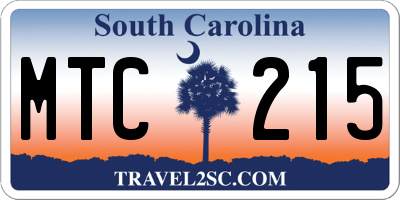 SC license plate MTC215