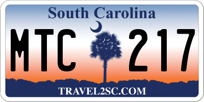 SC license plate MTC217
