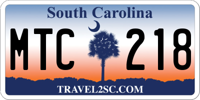 SC license plate MTC218