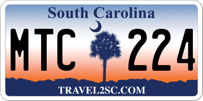 SC license plate MTC224