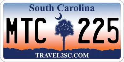 SC license plate MTC225