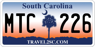 SC license plate MTC226