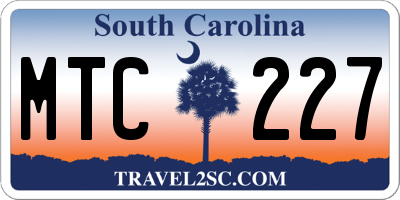 SC license plate MTC227