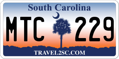 SC license plate MTC229