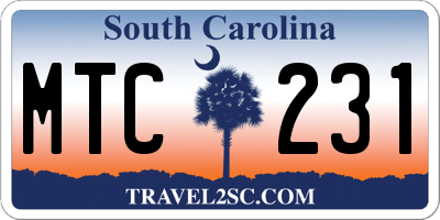SC license plate MTC231