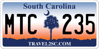 SC license plate MTC235