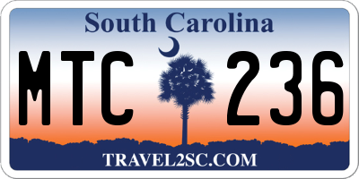 SC license plate MTC236