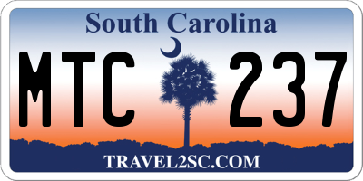 SC license plate MTC237