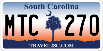 SC license plate MTC270