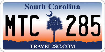 SC license plate MTC285
